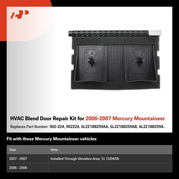 HVAC Blend Door Repair Kit for 2006-2007 Mercury Mountaineer