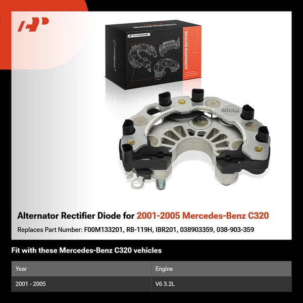 Alternator Rectifier Diode for 2001-2005 Mercedes-Benz C320