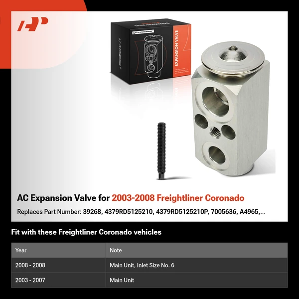 AC Expansion Valve for 2003-2008 Freightliner Coronado