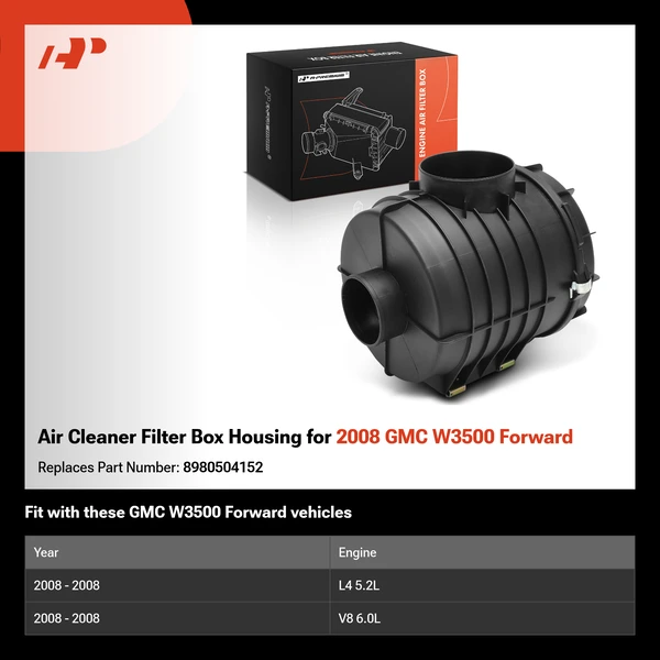 Air Cleaner Filter Box Housing for 2008 GMC W3500 Forward