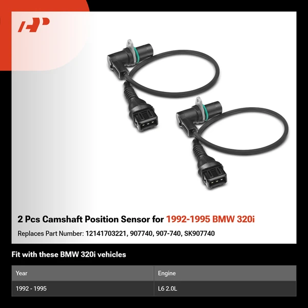 2 Pcs Camshaft Position Sensor for 1992-1995 BMW 320i