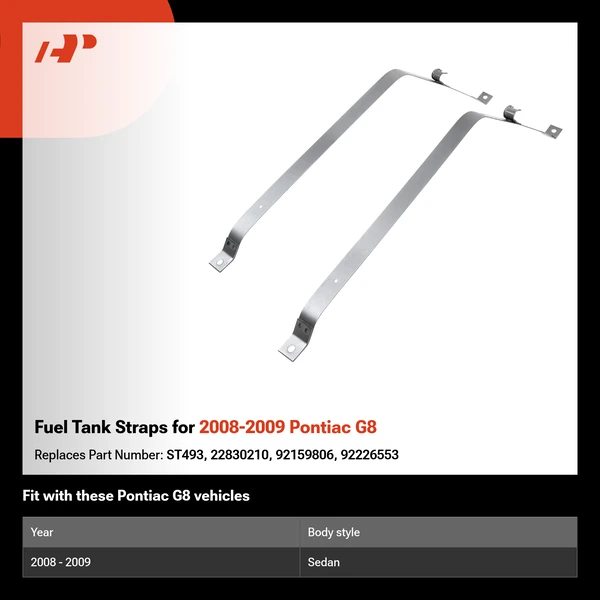 Fuel Tank Straps for 2008-2009 Pontiac G8