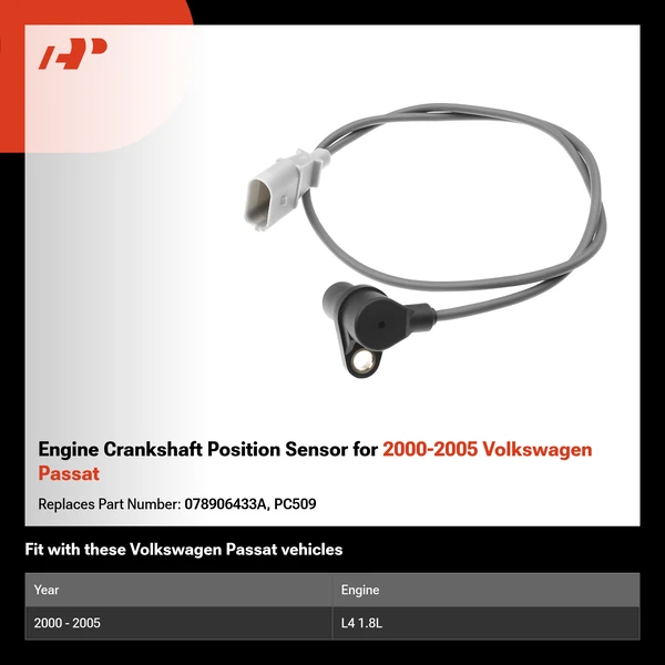 Engine Crankshaft Position Sensor for 2000-2005 Volkswagen Passat