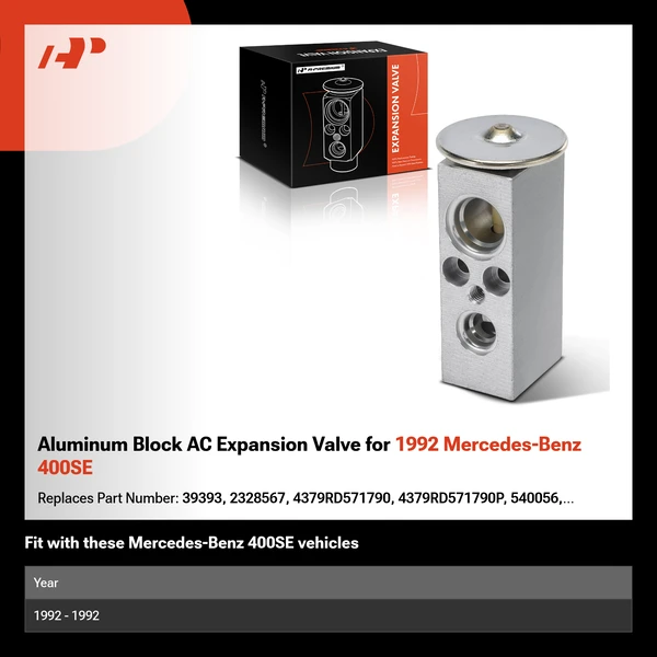 Aluminum Block AC Expansion Valve for 1992 Mercedes-Benz 400SE