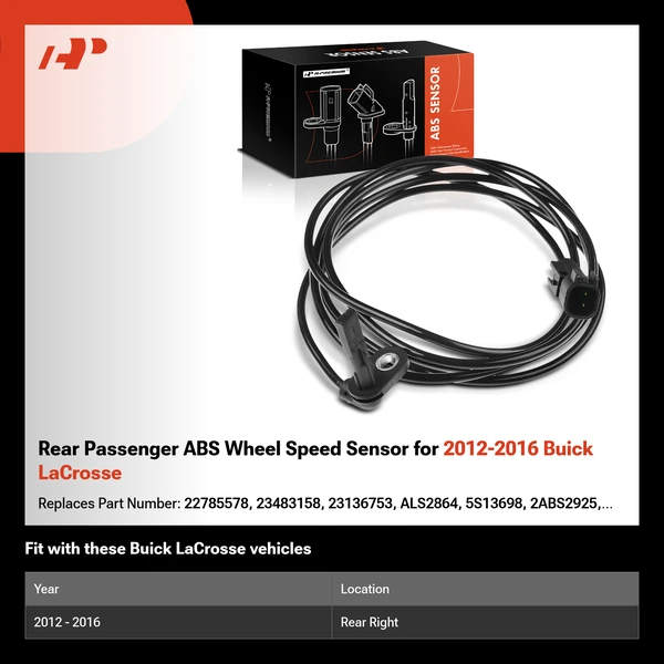 Rear Passenger ABS Wheel Speed Sensor for 2012-2016 Buick LaCrosse