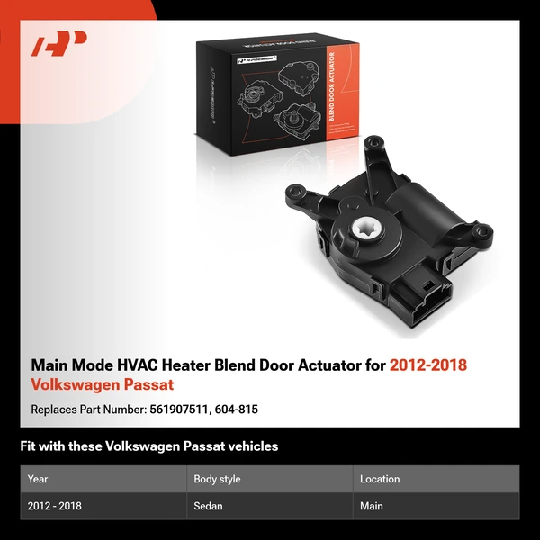Main Mode HVAC Heater Blend Door Actuator for 2012-2018 Volkswagen Passat