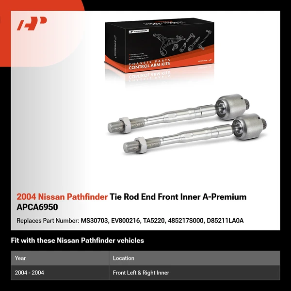 2004 Nissan Pathfinder Tie Rod End Front Inner A-Premium APCA6950