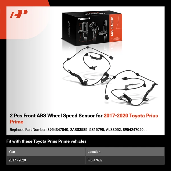 2 Pcs Front ABS Wheel Speed Sensor for 2017-2020 Toyota Prius Prime