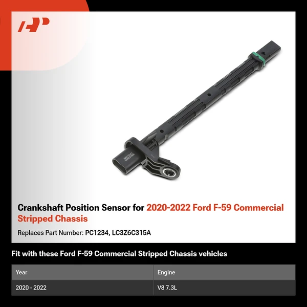 Crankshaft Position Sensor for 2020-2022 Ford F-59 Commercial Stripped Chassis