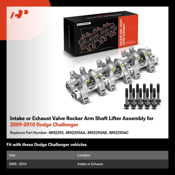 Intake or Exhaust Valve Rocker Arm Shaft Lifter Assembly for 2009-2010 Dodge Challenger