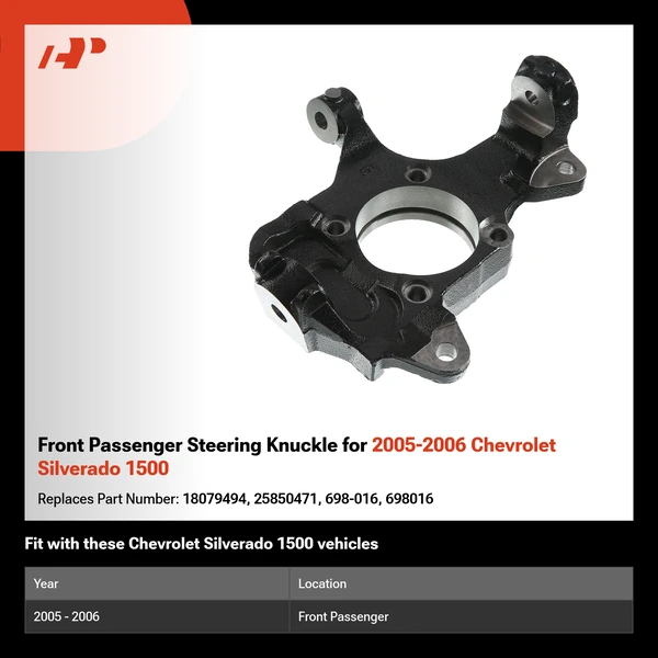 Front Passenger Steering Knuckle for 2005-2006 Chevrolet Silverado 1500