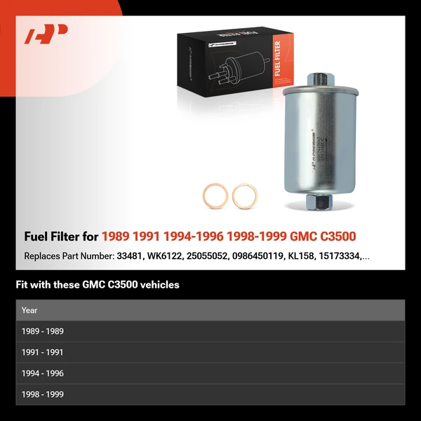 Fuel Filter for 1989 1991 1994-1996 1998-1999 GMC C3500