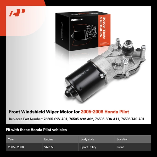 Front Windshield Wiper Motor for 2005-2008 Honda Pilot