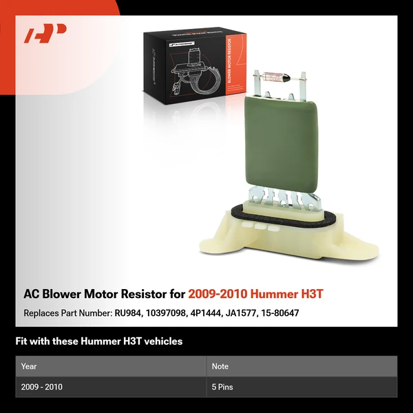 AC Blower Motor Resistor for 2009-2010 Hummer H3T