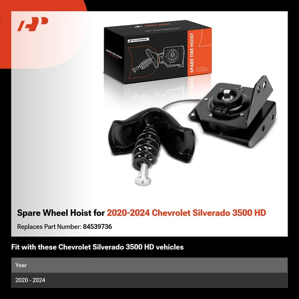 Spare Wheel Hoist for 2020-2024 Chevrolet Silverado 3500 HD