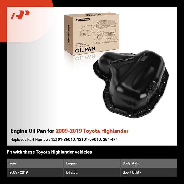 Engine Oil Pan for 2009-2019 Toyota Highlander