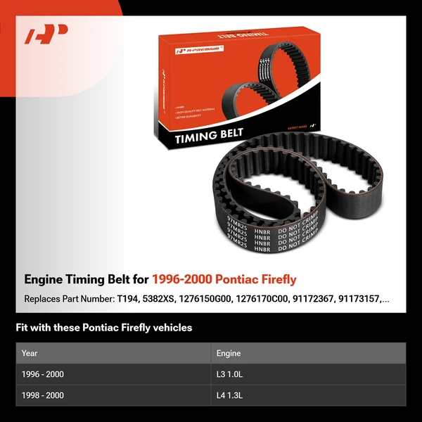 Engine Timing Belt for 1996-2000 Pontiac Firefly