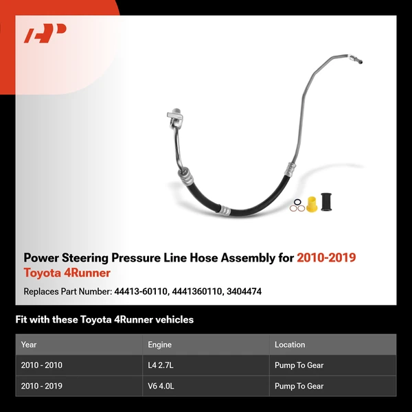 Power Steering Pressure Line Hose Assembly for 2010-2019 Toyota 4Runner