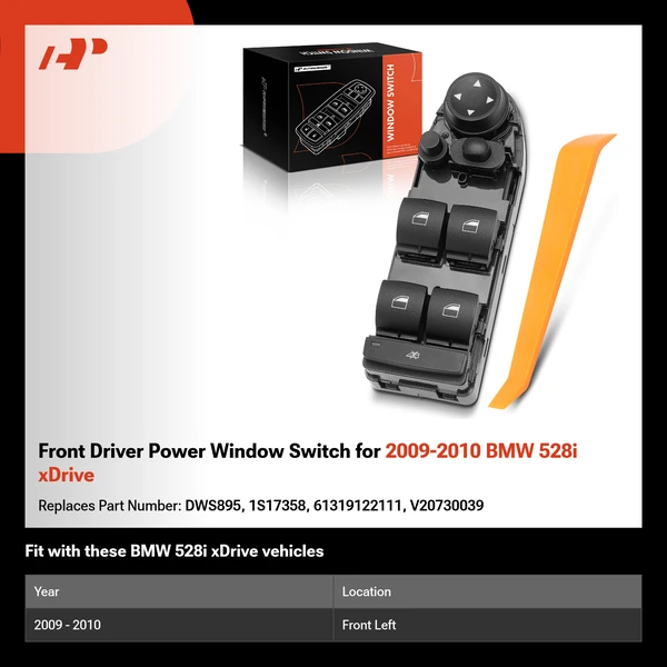 Front Driver Power Window Switch for 2009-2010 BMW 528i xDrive