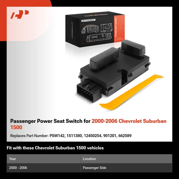 Passenger Power Seat Switch for 2000-2006 Chevrolet Suburban 1500