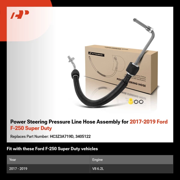 Power Steering Pressure Line Hose Assembly for 2017-2019 Ford F-250 Super Duty