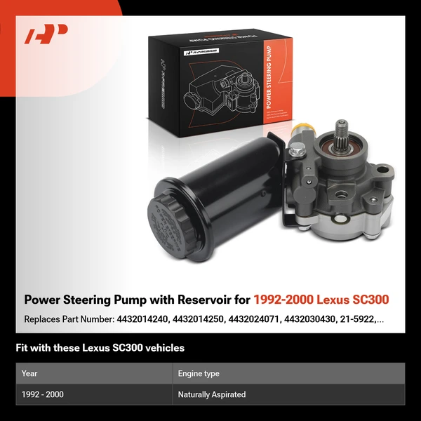 Power Steering Pump with Reservoir for 1992-2000 Lexus SC300