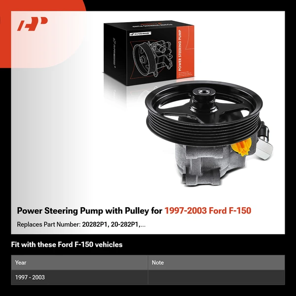 Power Steering Pump with Pulley for 1997-2003 Ford F-150