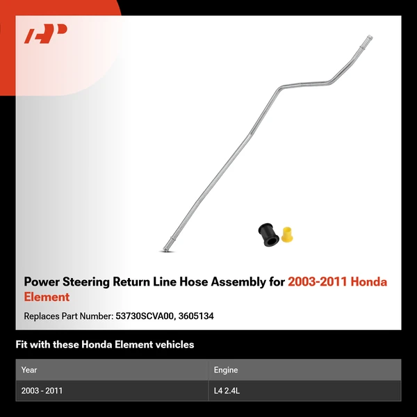 Power Steering Return Line Hose Assembly for 2003-2011 Honda Element