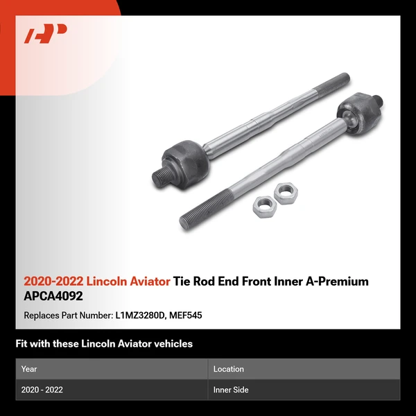 2020-2022 Lincoln Aviator Tie Rod End Front Inner A-Premium APCA4092