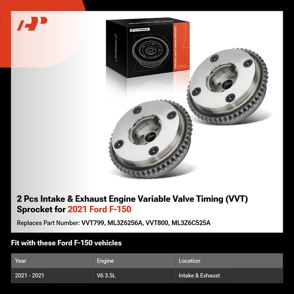 2 Pcs Intake & Exhaust Engine Variable Valve Timing (VVT) Sprocket for 2021 Ford F-150