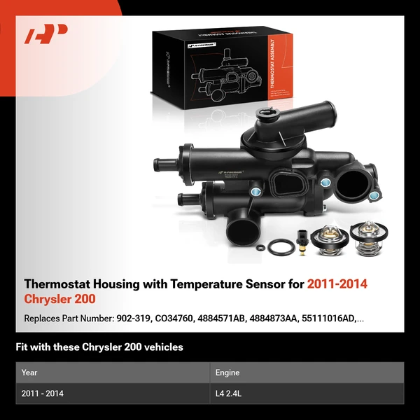 Thermostat Housing with Temperature Sensor  for 2011-2014 Chrysler 200