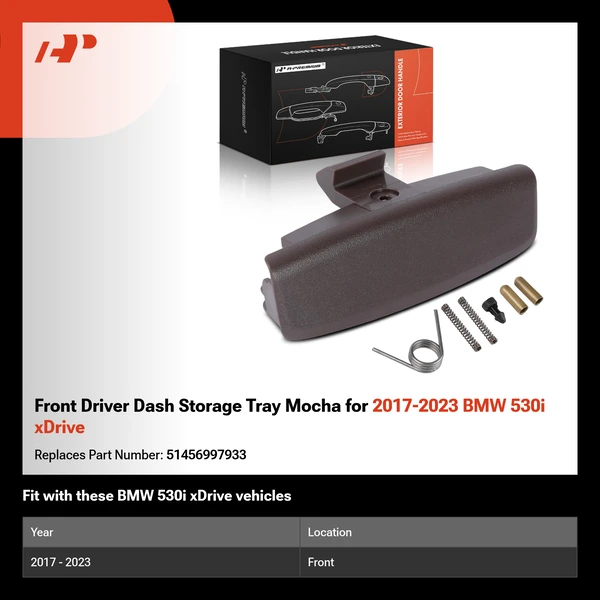 Front Driver Dash Storage Tray Mocha for 2017-2023 BMW 530i xDrive