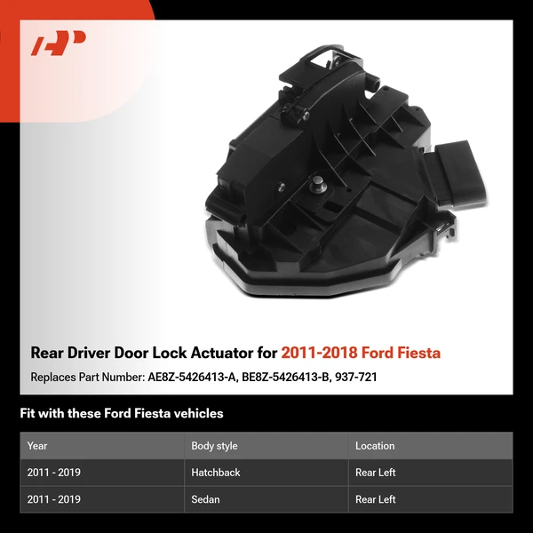 Rear Driver Door Lock Actuator for 2011-2018 Ford Fiesta