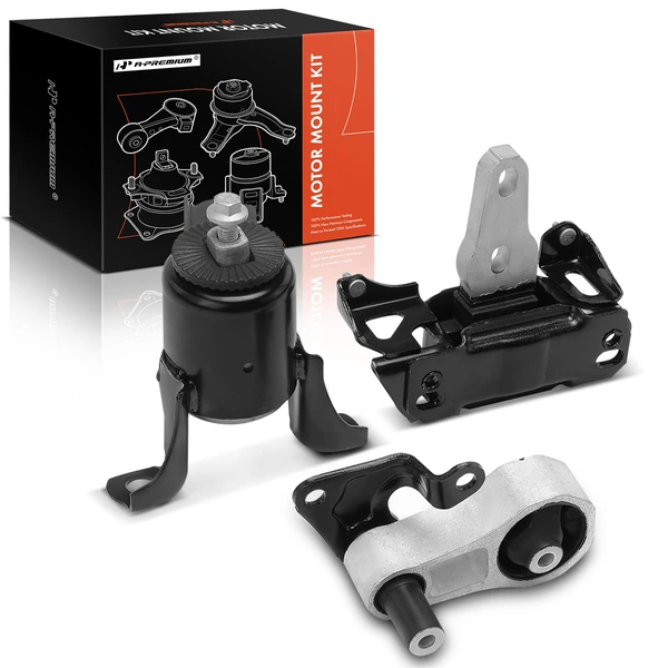 3-Pc Motor Mount + Torque Strut Mount + Transmission Mount, Front Right & Rear, A-Premium APEM307
