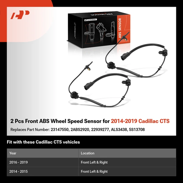 2 Pcs Front ABS Wheel Speed Sensor for 2014-2019 Cadillac CTS