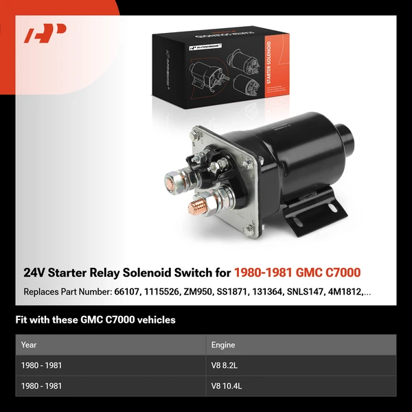 24V Starter Relay Solenoid Switch for 1980-1981 GMC C7000