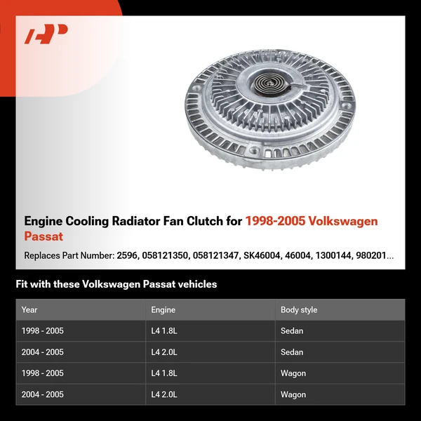 Engine Cooling Radiator Fan Clutch for 1998-2005 Volkswagen Passat