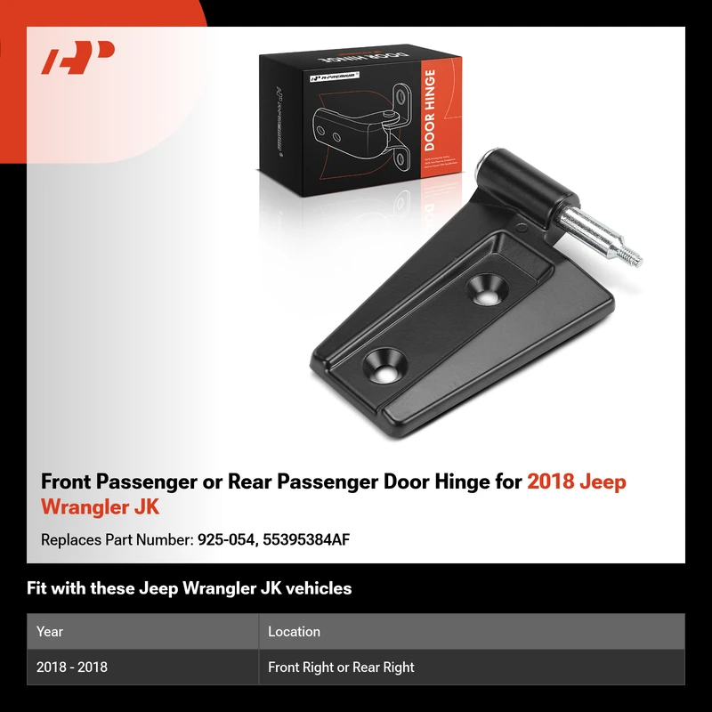 Front Passenger or Rear Passenger Door Hinge for 2018 Jeep Wrangler JK