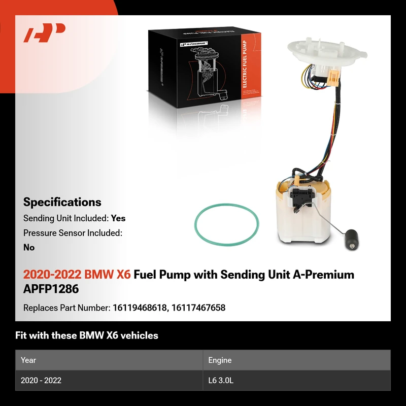 2020-2022 BMW X6 Fuel Pump with Sending Unit A-Premium APFP1286