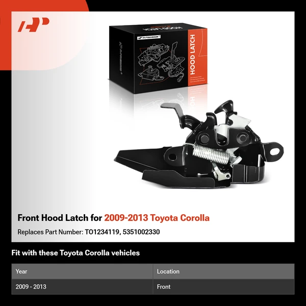 Front Hood Latch for 2009-2013 Toyota Corolla