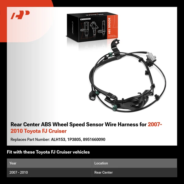 Rear Center ABS Wheel Speed Sensor Wire Harness for 2007-2010 Toyota FJ Cruiser