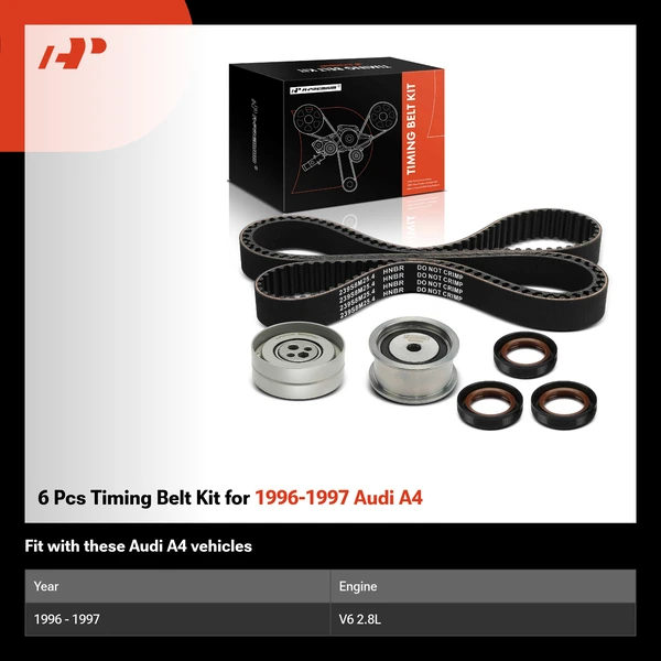 6 Pcs Timing Belt Kit for 1996-1997 Audi A4