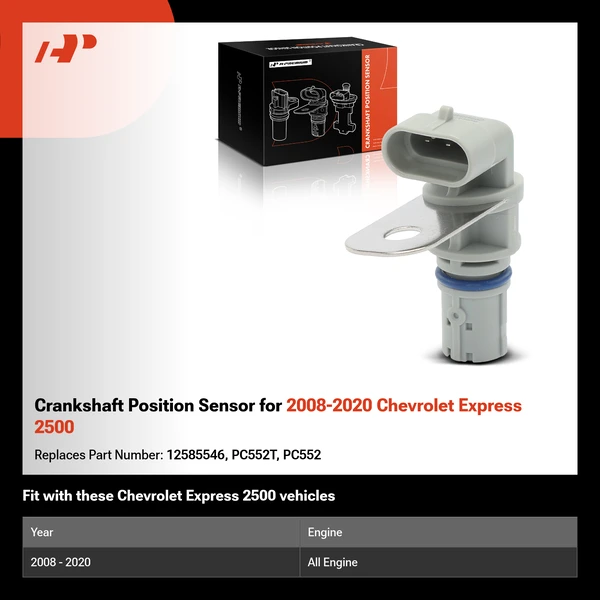 Crankshaft Position Sensor for 2008-2020 Chevrolet Express 2500