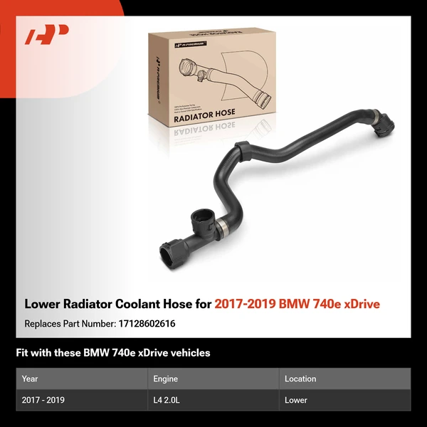 Lower Radiator Coolant Hose for 2017-2019 BMW 740e xDrive