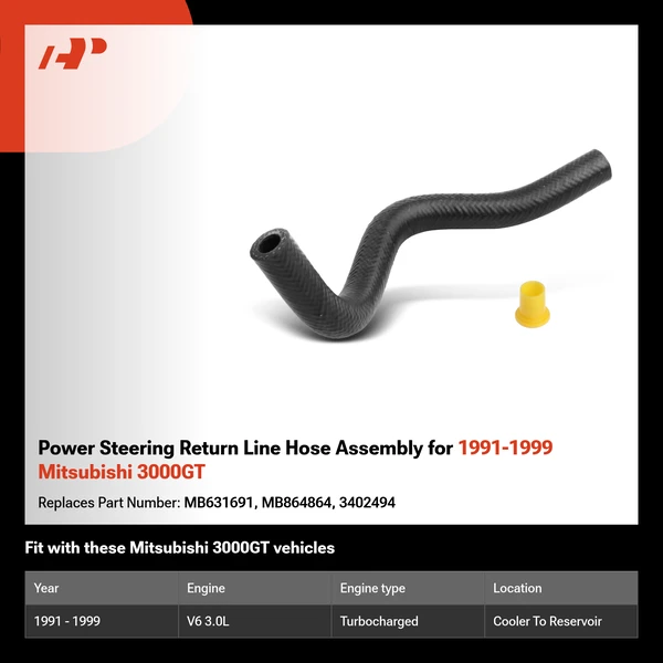 Power Steering Return Line Hose Assembly for 1991-1999 Mitsubishi 3000GT