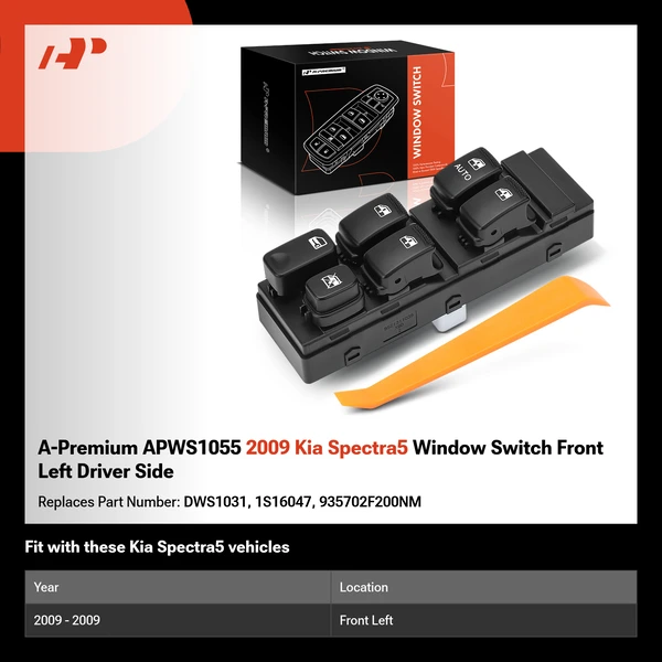 A-Premium APWS1055 2009 Kia Spectra5 Window Switch Front Left Driver Side