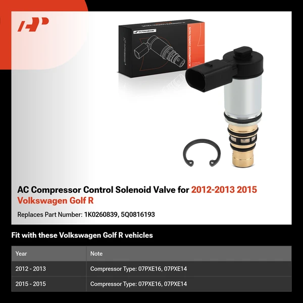 AC Compressor Control Solenoid Valve for 2012-2013 2015 Volkswagen Golf R