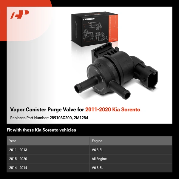Vapor Canister Purge Valve for 2011-2020 Kia Sorento