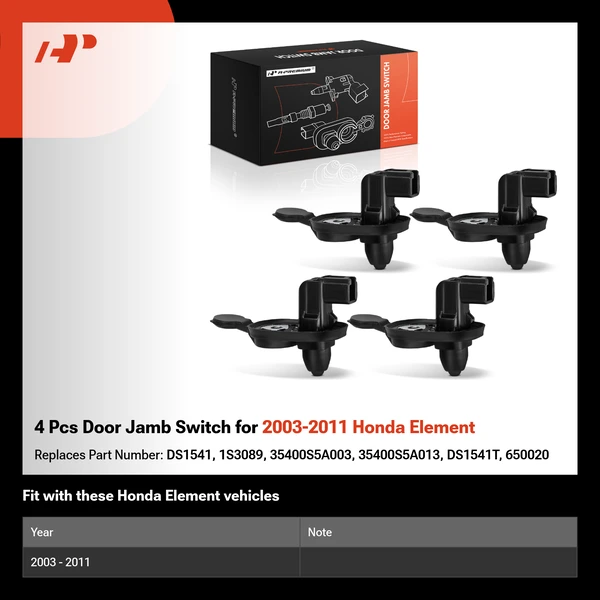 4 Pcs Door Jamb Switch for 2003-2011 Honda Element