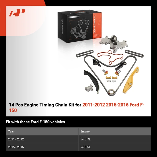 14 Pcs Engine Timing Chain Kit for 2011-2012 2015-2016 Ford F-150